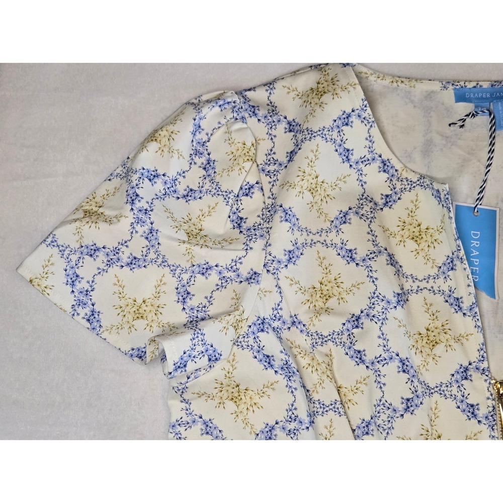 Draper James Floral Front Zip Fit and Flare Mae Dress Size 14 - Picture 9 of 11